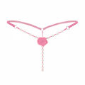 Transparent Crotchless String Bead G-string Lingerie for Porno Outfit Thongs Women Underwear Pearl Open Panties.