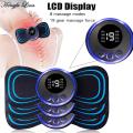 EMS Mini Neck Pulse Massager Electric LCD Display Stretcher EMS Mini Massager 3 pad.