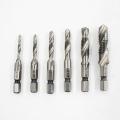 KOGEEK 6pcs M3-M10 1/4" Hex Shank Composite Tap Drills Thread Tap Taper Drill Bit Set Spiral Compound Drill. 