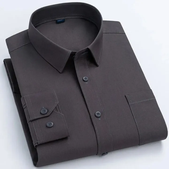 High%20Quality%20Cotton%20Men%20Dress%20Shirts%20Long%20Sleeve%20Middle-aged%20Luxury%20Plain%20Color%20Business%20Casual%20Social%20Male%20Shirt%20Regular%20Fit%20-%20Image%203