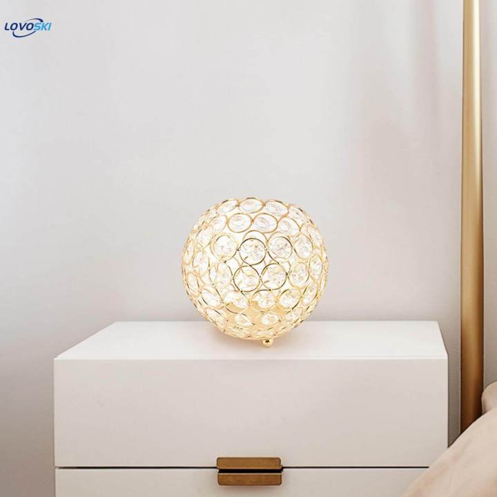 Crystal Lampshade Shiny Desk Light Antique Lamp Classic