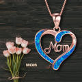 Mom from Daughter Son, I Love You Mom Necklace Heart Pendant Jewelry with Box Birthday Mothers Day Gifts for Women Mothers Necklace Gifts for.