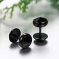Dambel Black Stone Earrings for Men and Boys.