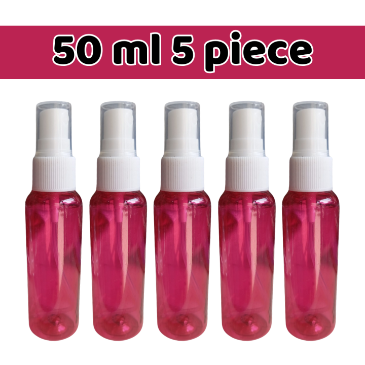 50ml Red Spray bottle Transparent plastic bottle- 5 pcs