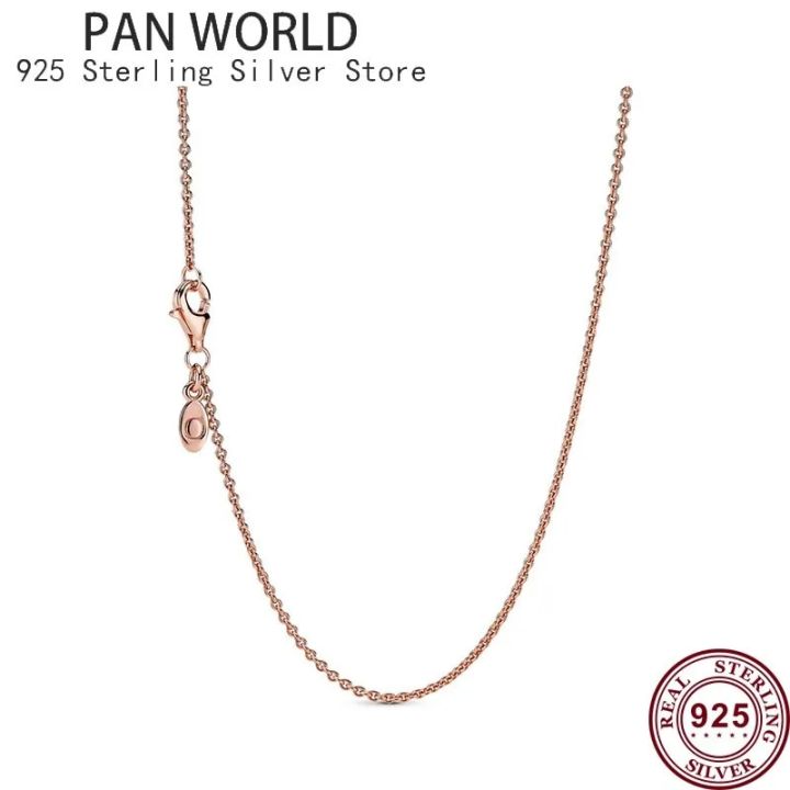 Hot%20925%20Sterling%20Silver%20Fashion%20Versatile%20Clavicle%20Chain%20Women's%20Necklace%20Is%20Suitable%20For%20The%20Original%20pan%20Pendant%20Jewelry%20-%20Image%203