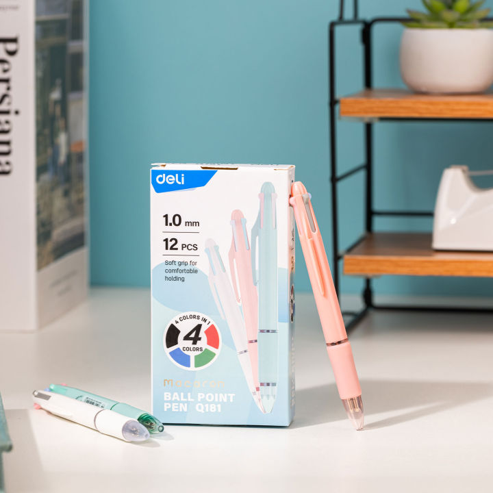 Deli Macaron EQ181 Four Colors 1.0mm Ball Point Pen - 1pcs/12pcs ...