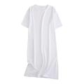 Tangada 2021 Women Elegant 95% Cotton Sweatshirt Dress Oversized Short Sleeve Side Open Ladies Midi Dress 6L60. 