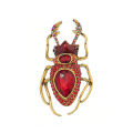 Punk style four-color diamond-encrusted beetle insect brooch men's personality creative blazer with accessories pins. 