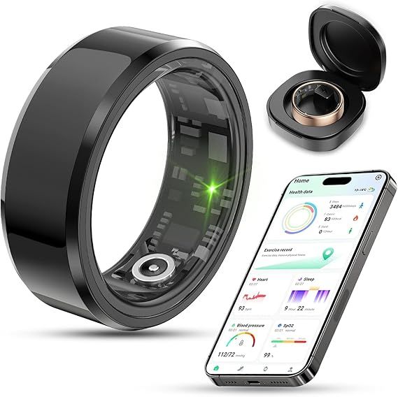 Smart Finger Ring for Fitness Tracking – With Magnetic Charging Cable ...