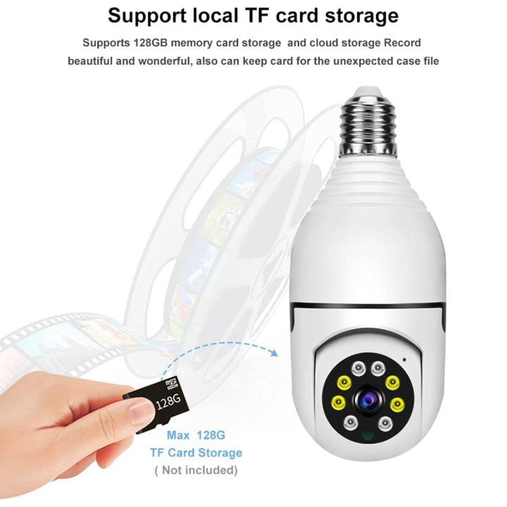 Wifi%20Wireless%20Light%20Bulb%20Camera%202%20Megapixel%20E27%20360%20Degree%20HD%20(V380%20Pro)%20-%20Image%202