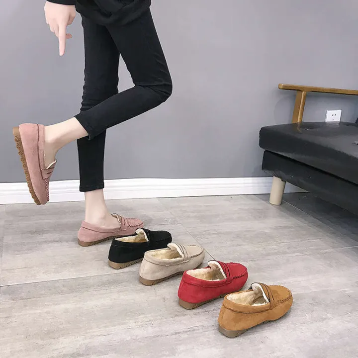 2022%20Winter%20Bean%20Flat%20Cow%20Tendon%20Soft%20Bottom%20Plush%20Cotton%20Pregnant%20Women%20Lazy%20Mom%20Shoes%20-%20Image%202