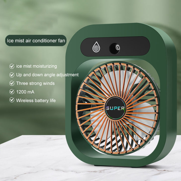 Ice Mist Air Conditioning Fan Desktop Humidification Water Spray Water Cooling Fan Charging USB Three-Speed Fan