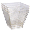 Small Dessert Cups Plastic Glitter Plastic Parfait Cups Mini Square Reusable Serving Bowl For Party Wedding Catering. 