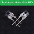 10Pcs 10mm White LED Clear Transparent White 10mm LED Super Bright LED Lamp Wide Angle Electronics Components Indicator Flash Light Emitting Diodes. 