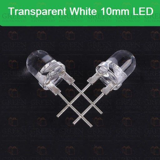 10Pcs%2010mm%20White%20LED%20Clear%20Transparent%20White%2010mm%20LED%20Super%20Bright%20LED%20Lamp%20Wide%20Angle%20Electronics%20Components%20Indicator%20Flash%20Light%20Emitting%20Diodes%20-%20Image%202