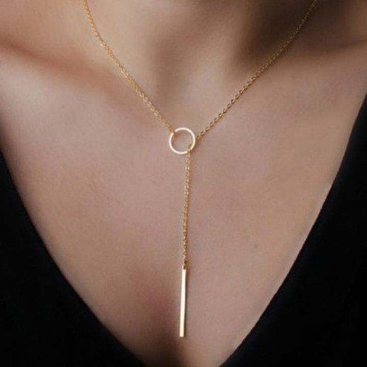 New Simple Personality Metal Circle Short Necklace Neck Chain