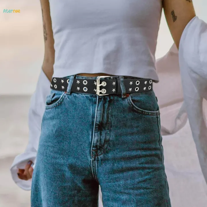 Double%20Grommet%20Belt,%20Punk%20Belt%20Adjustable%20Women%20Men%20Belt%20Double%20Hole%20Eyelet%20Belt%20Jeans%20Belt%20-%20Image%203