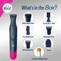 Veet Expert All-in-One Women's Trimmer Full Body, Bikini, Face & Eyebrow Grooming Trimmer Electric Shaver. 