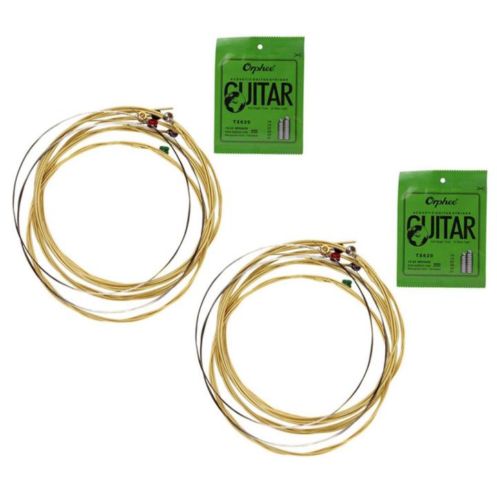 Orphee 12Pcs Acoustic Guitar String Hexagonal Core+8% Nickel FULL,Bronze Bright Tone TX620