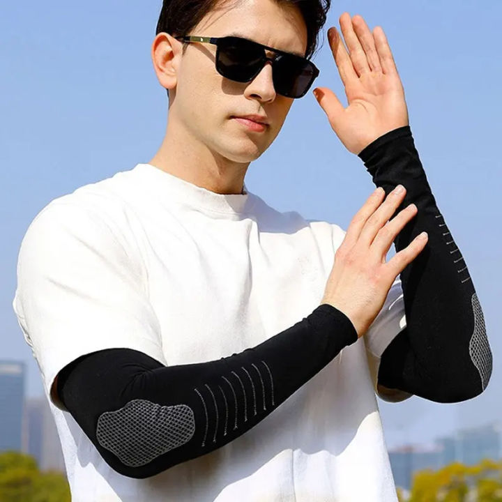Ice%20Silk%20Sunscreen%20Premium%20Arm%20Sleeves%20UPF50+%20Breathable%20Cooling%20Elastic%20Arm%20Guards%20for%20Cycling,%20Running%20&%20Outdoor%20Sports%20(Unisex)%201%20Pair%20-%20Image%203