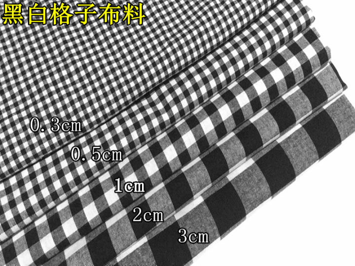 Cotton%20Plaid%20Cloth%20Clothing%20Fabric%20Black%20and%20White%20Red%20White%20Small%20Check%20Shirt%20Tablecloth%20Curtain%20Handmade%20DIY%20Fabric%20-%20Image%203