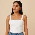 White Denim Tank Top | Comfortable | Easy to Wear | Breathable. 