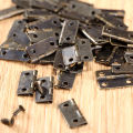 50pcs Mini Small Jewelry Chest Gift Wooden Box Case Furniture Dollhouse Door Hinge with Screw Home 16*13mm. 