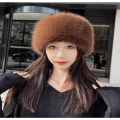 Insulated Hat Warm Round Top Faux Hat Thickened Flat Top Winter Hat for Winter Wear Outdoor Activities Cold Weather Skiing. 