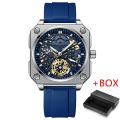 2024 New BINBOND H1133 Tourbillon Mechanical Watch Men Automatic Steel Strap Skeleton Mens Watches Top Brand Luxury BOX. 