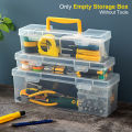 Plastic Organizer Box Transparent Portable Multipurpose Electrician Drill Tool Storage Box Hardware Tool Case. 
