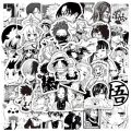 25Pcs/Set Mix Anime Black & White Randomly Graffiti PVC Waterproof Stickers For Luggage Skateboard Laptop - sticker. 