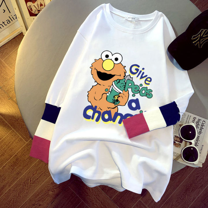 Couple%20Stitching%20Fake%20Two-Piece%20Mid-Length%20Long%20SleeveTWomen's%20T-shirt2023Spring%20and%20Autumn%20New%20Korean%20Style%20Loose%20Bottoming%20Shirt%20Top%20-%20Image%203