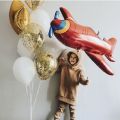 3Pcs Cartoon Large Airplane Balloons Inflatable Toy Birthday Party Decorations Plane Globos Fighter Aircraft Aircraft Air Balloon Kids Boy. 