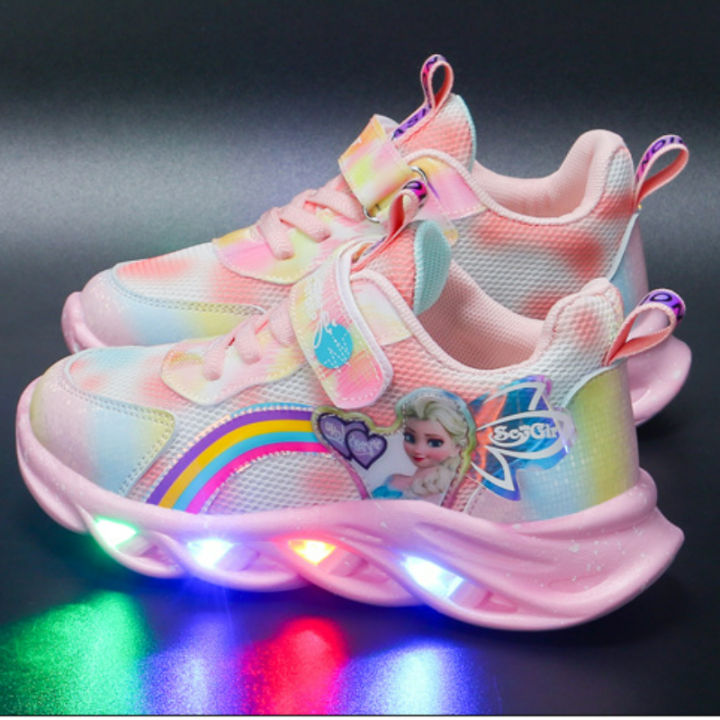 Disney%20Girls'%20Casual%20Shoes%20Led%20Lights%20Mesh%20Breathable%20Children's%20Sports%20Princess%20Elsa%20Pink%20Purple%20Shoes%20Sneakers%20Size%2022-37%20-%20Image%206