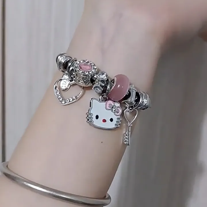 Sanrio%20Hello%20Kitty%20Bracelet%20Fashion%20Trendy%20Girl%20Y2K%20Bangles%20KT%20Cat%20Crystal%20Beads%20Hand%20Chains%20For%20Women%20Wedding%20Jewerly%20-%20Image%204