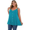 Womens Spaghetti Strap Tank Tops for Ladies V Neck T Shirts Plus Size Sleeveless Tunic Buttons Women's Summer Tops Collocation - Sleeveless tops for women are perfect for daily wear, dating, party, travel, etc Camisole 2X.