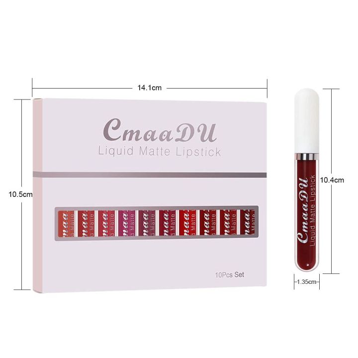 CmaaDu%2010%20Pcs%20Set%20Liquid%20Matte%20Non-stick%20Cup%20Waterproof%20Lipstick%20Set%20-%20Image%204