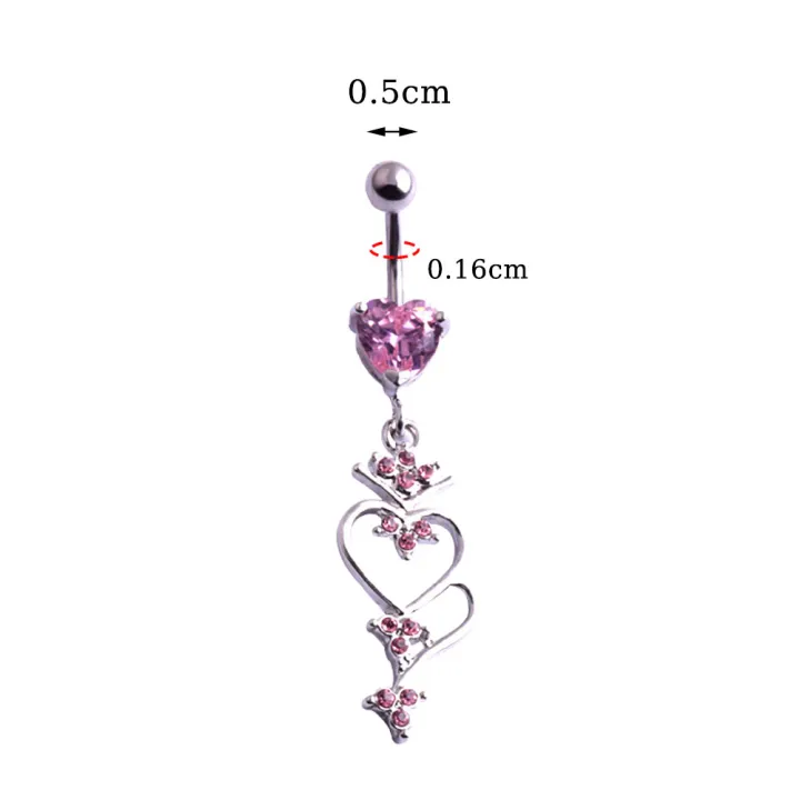 Fashion%20Shiny%20Heart%20Zircon%20Pendant%20Stainless%20Steel%20Belly%20Button%20Ring%20Beautiful%20Navel%20Piercing%20Body%20Fashion%20Jewelry%20Navel%20Rings%20-%20Image%204