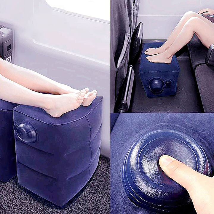 Inflatable Travel Pillow Foot Rest Kids Car Airplane Sleeping Bed Leg