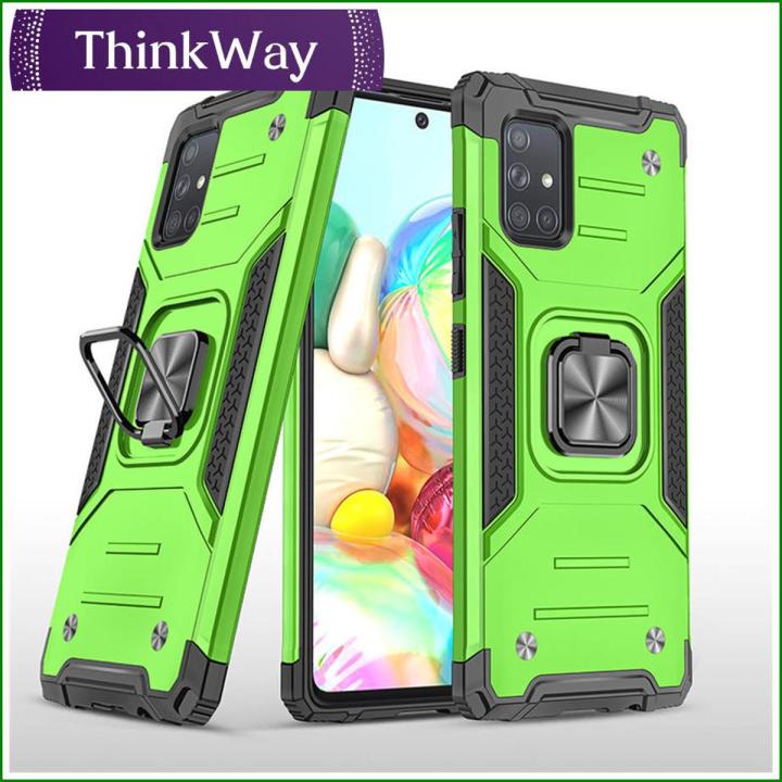 Phone Case Ring Stand Casing Shockproof Protection Cellphone Back Cover Shell For Samsung A02S (166.5mm) & Samsung A02S (164.2mm)/A03S India version 164.2mm