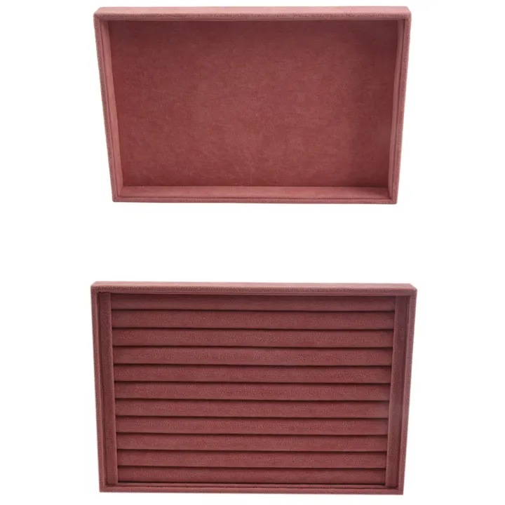 2x%20Pink%20Velvet%20Jewelry%20Ring%20Display%20Organizer%20Case%20Tray%20Necklace%20Earrings%20Bangle%20Storage%20Box%20Round%20Bar%20&%20Empty%20Dish%20-%20Image%202