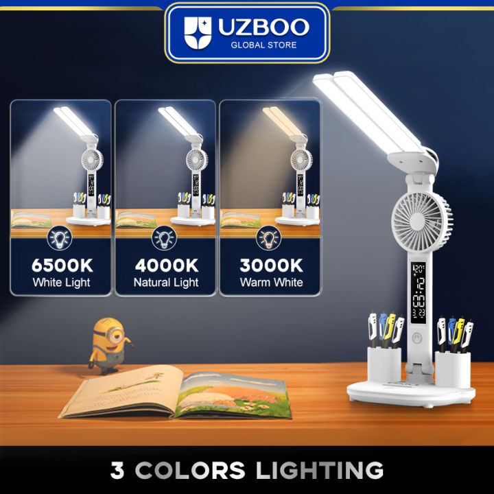 UZBOO%20Desk%20Lamp%20Double-head%20Table%20Lamps%20Eye%20Protection%20Lights%203%20Color%20Touch%20Dimming%20Lamp%20Desk%20Light%20Modern%20Table%20Lamp%20With%20Fan%20Function%20Work%20And%20Pen%20Container%20Function%20Easy%20Use%20For%20Office%20Dormitory%20Bedroom%20-%20Image%205