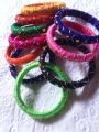 Handmade thread bangles for women. 