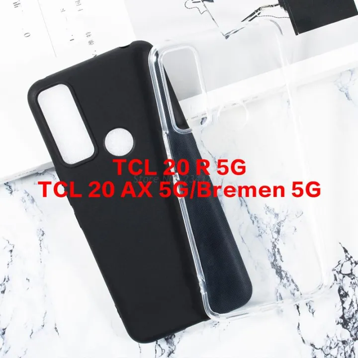 20 R 5G Funda Etui Plain Soft Black TPU Phone Case For TCL 20 R 5G Hoesje on TCL 20 AX 5G Bremen 5G Transparent Phone Case Cover