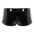 Men PVC Bright Leather Boxer Open Crotch Underwear Shiny Crotchless Faux Leather Wet Look Boxer Brief Open Front Hole Short. 