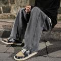 Trendy Men Jeans Soft Men Pants Drawstring Daily Wear Pure Color Men Jeans.