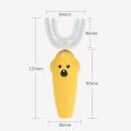 MVIA Cute 2-12 Years Old Baby Kids Soft Silicone Head Waterproof Ultra Sonic Electric U-shape Toothbrush Oral Care Teeth Cleaner Children Silicone Toothbrush.