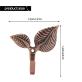 2 x Iron Leaf Shaped Curtain Tie backs Holders Wall Hooks Home Decor, Red Bronze.