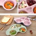 Baby Feeding Plate Cute Car Style Dishes Eco Friendly Kids Plate Spoon and Fork Tableware Set. 