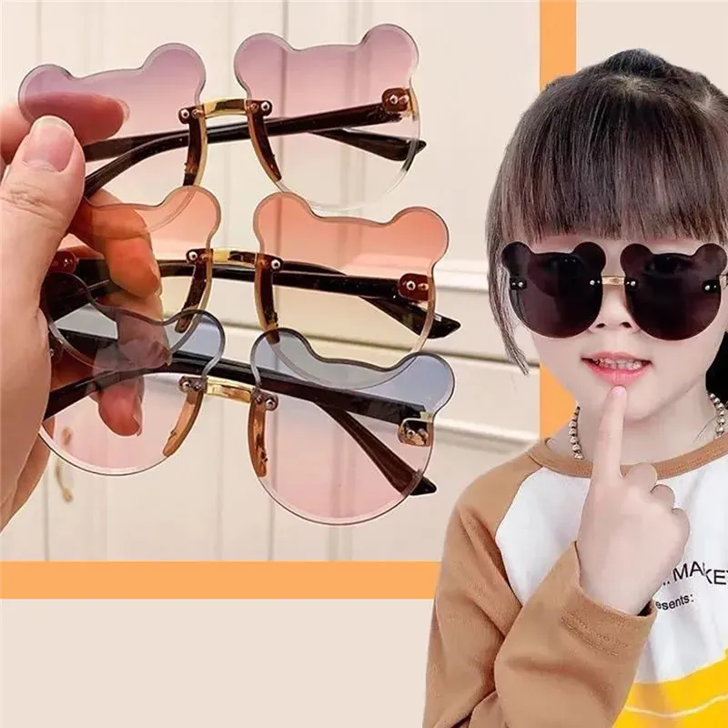 Rimless Child Eye Glasses Child Cute Oval Rimless Frame Sunglasses